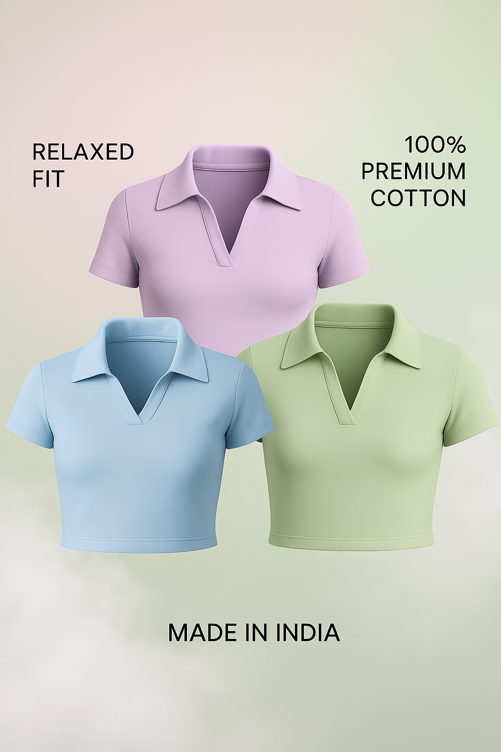 Women crop polo- 100% Cotton|Urbanezy-summer fashion