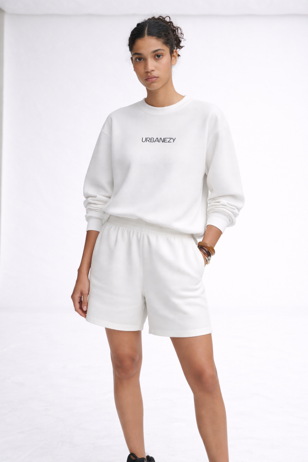 Premium waffle knit t-shirt India by Urbanezy India with minimalist streetwear design