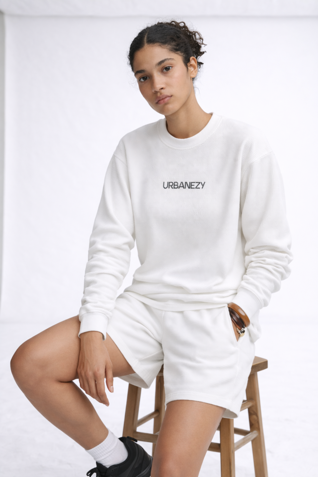 Oversized waffle knit t-shirt India combining comfort and style by Urbanezy India