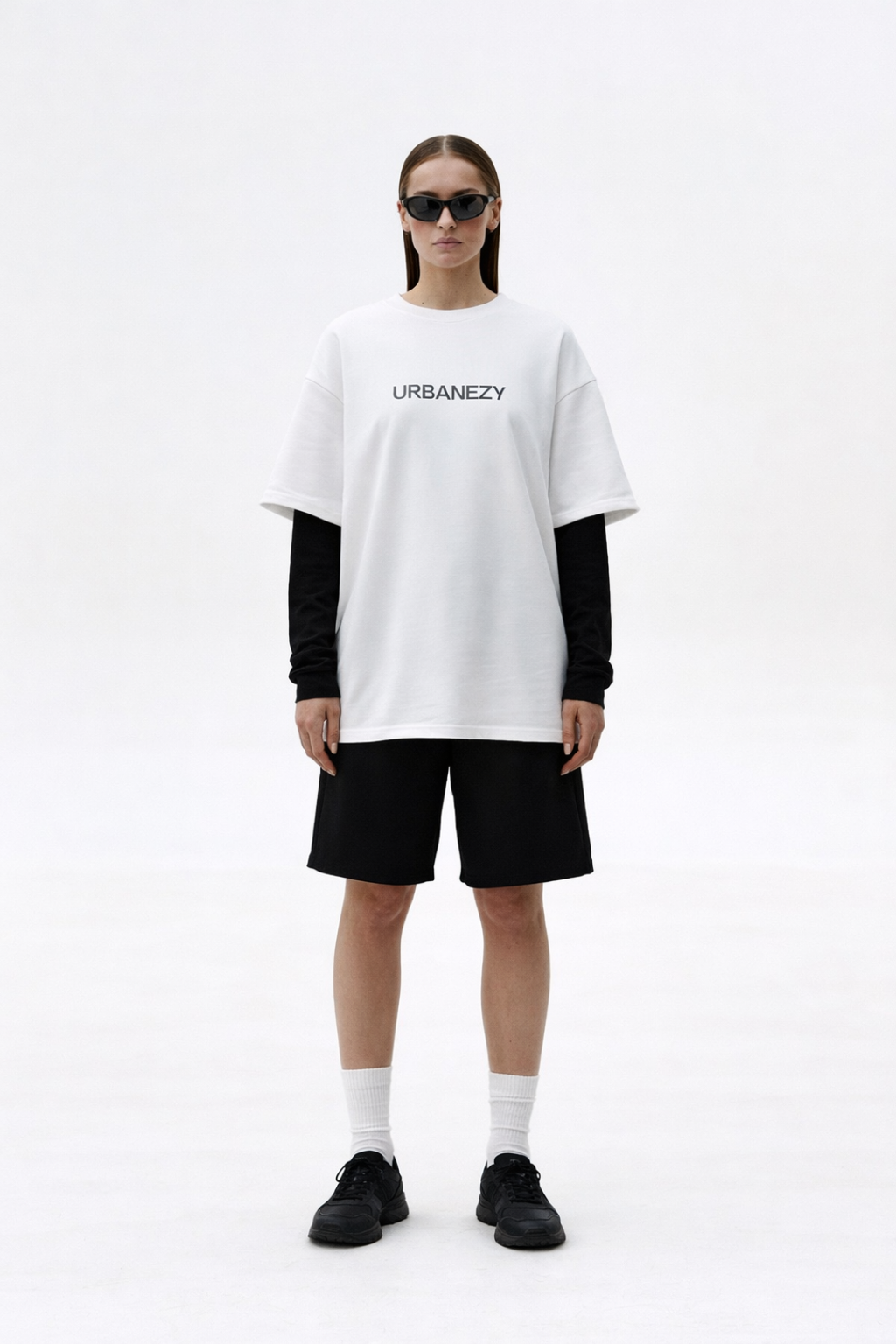 Oversized t-shirt with attached sleeves from Urbanezy India featuring contrast sleeve design