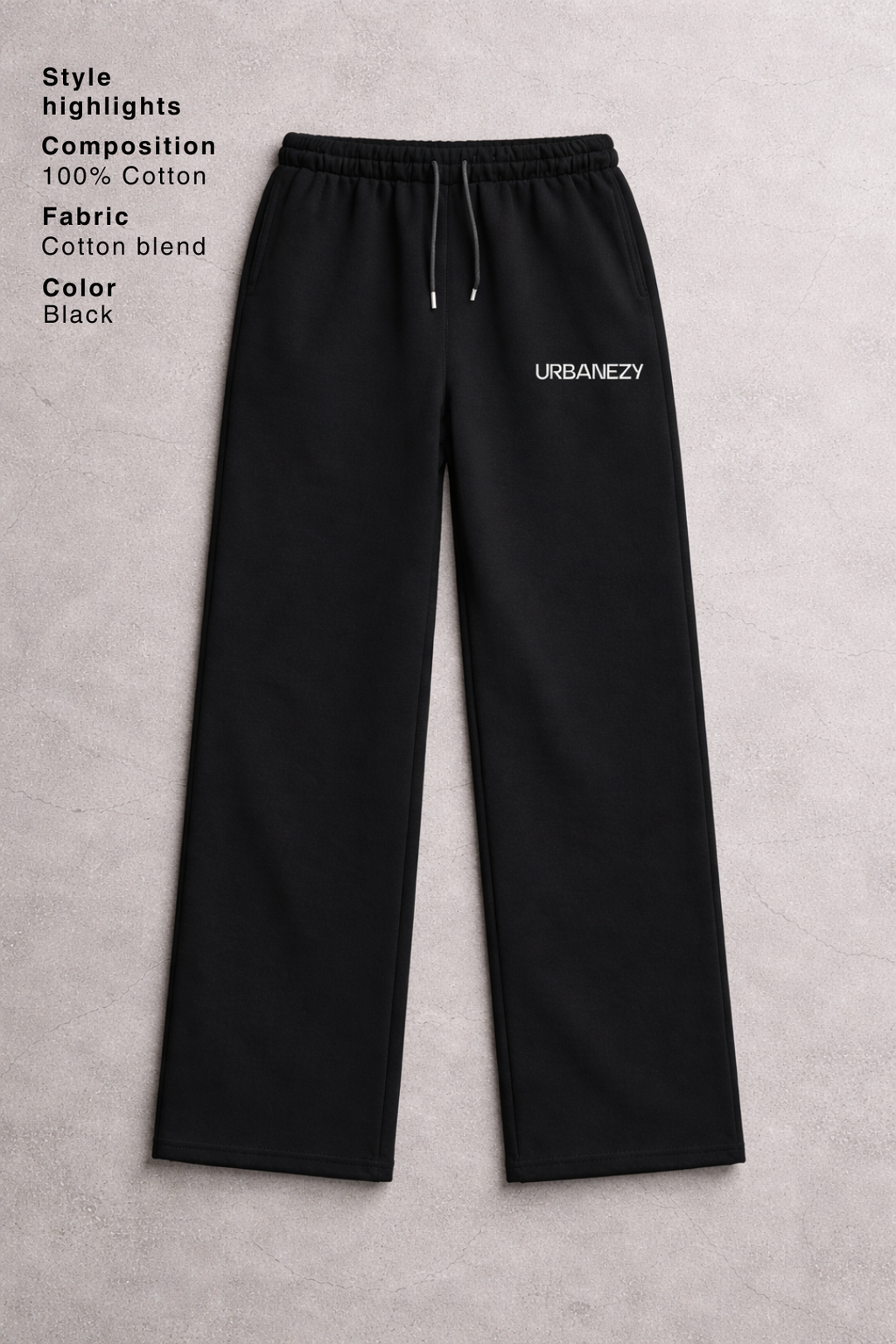 Black Cotton Joggers for Men