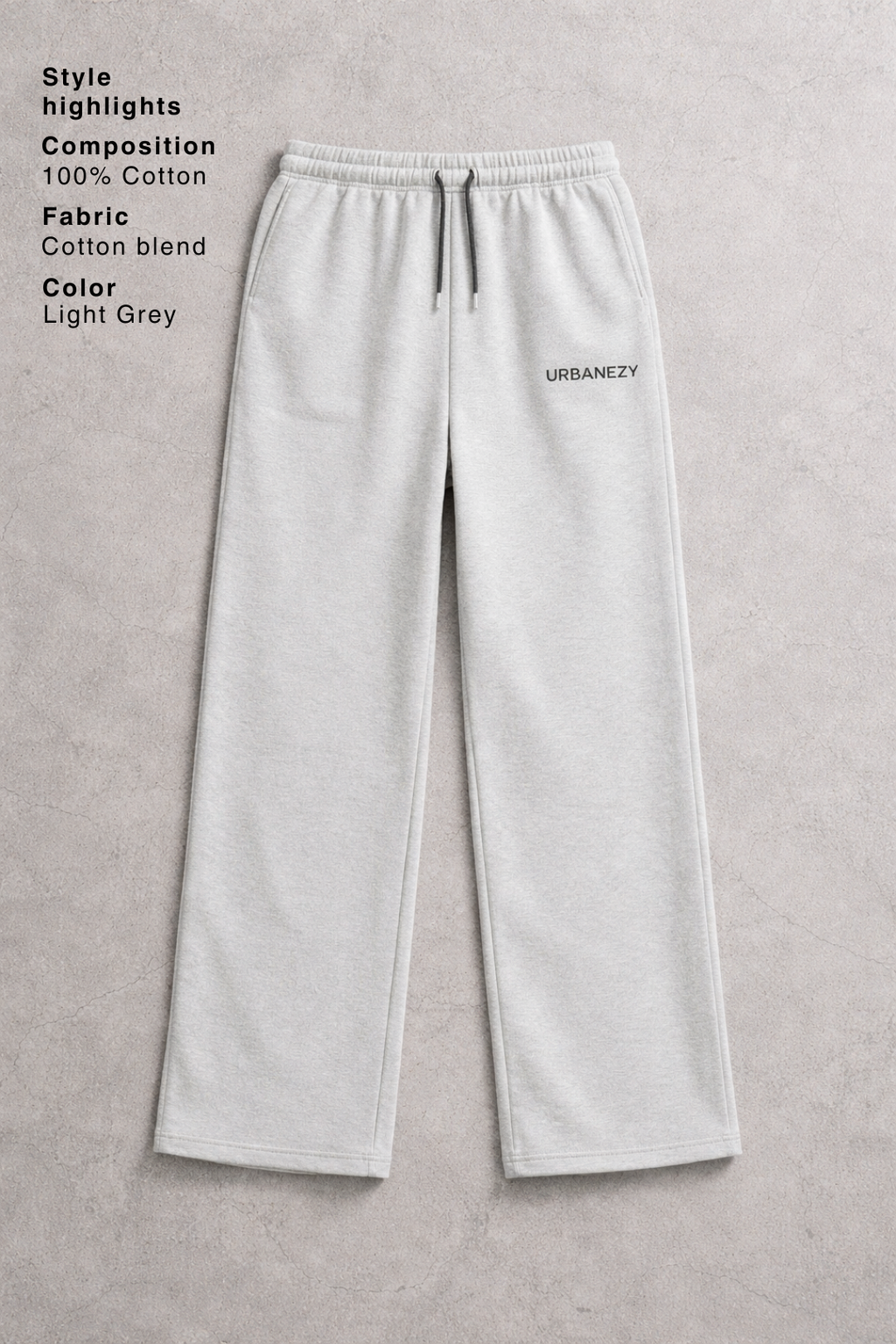 Grey Cotton Joggers for Men