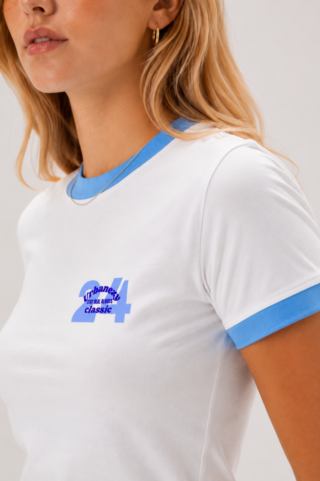 Blue Signature Ringer T-shirt
