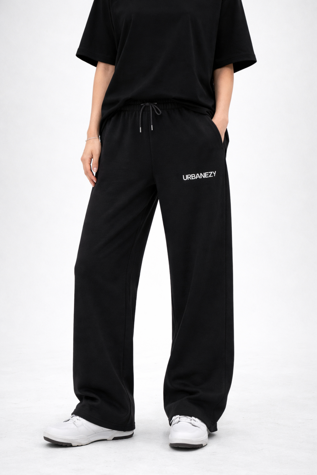 Black Cotton Joggers for Women