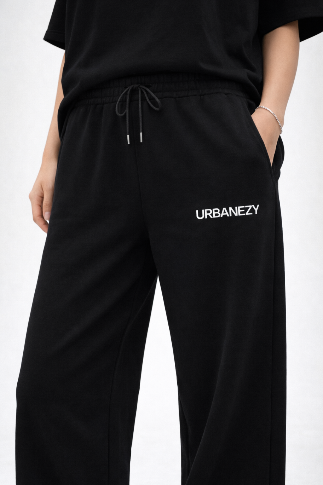 Black Cotton Joggers for Women