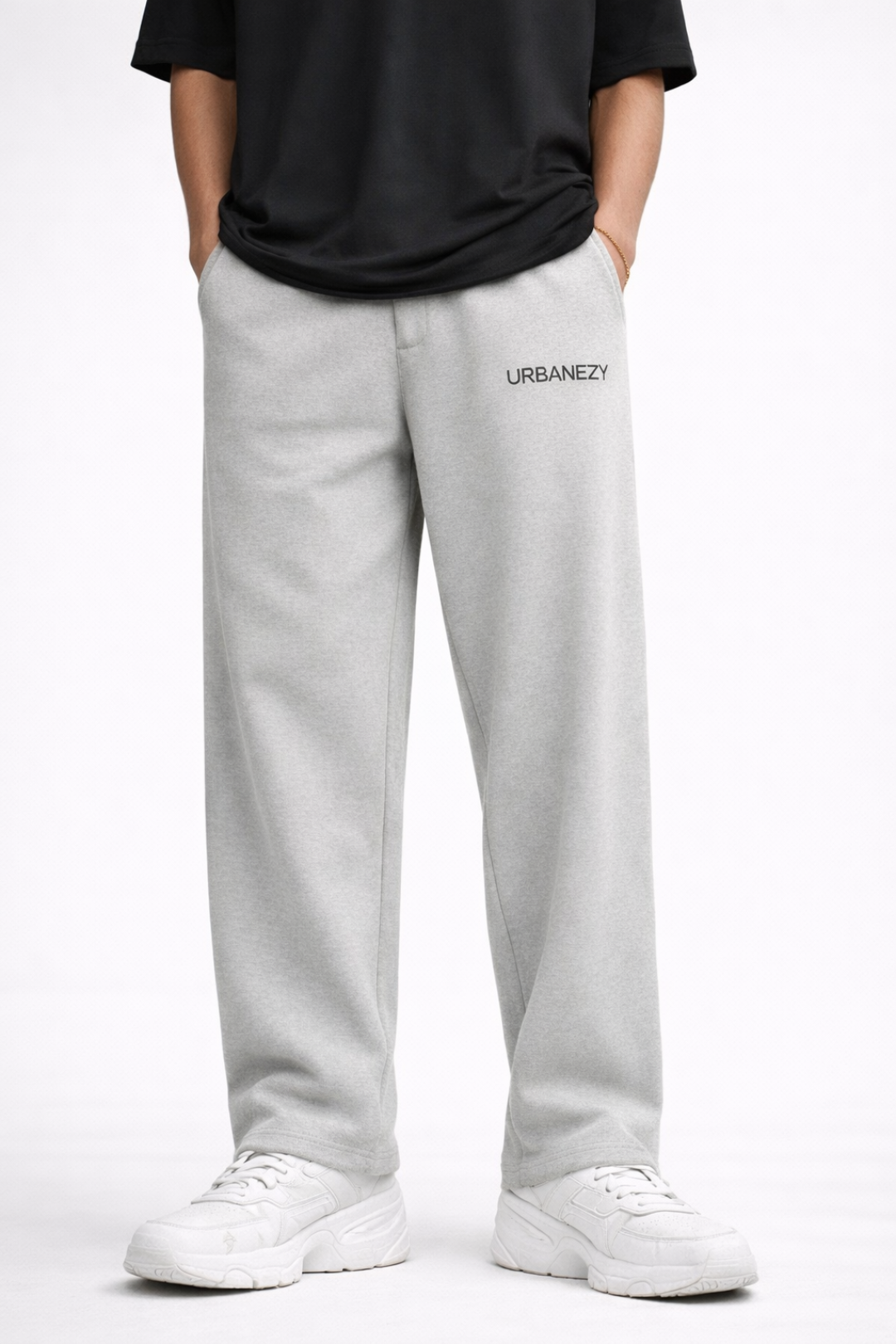 Grey Cotton Joggers for Men