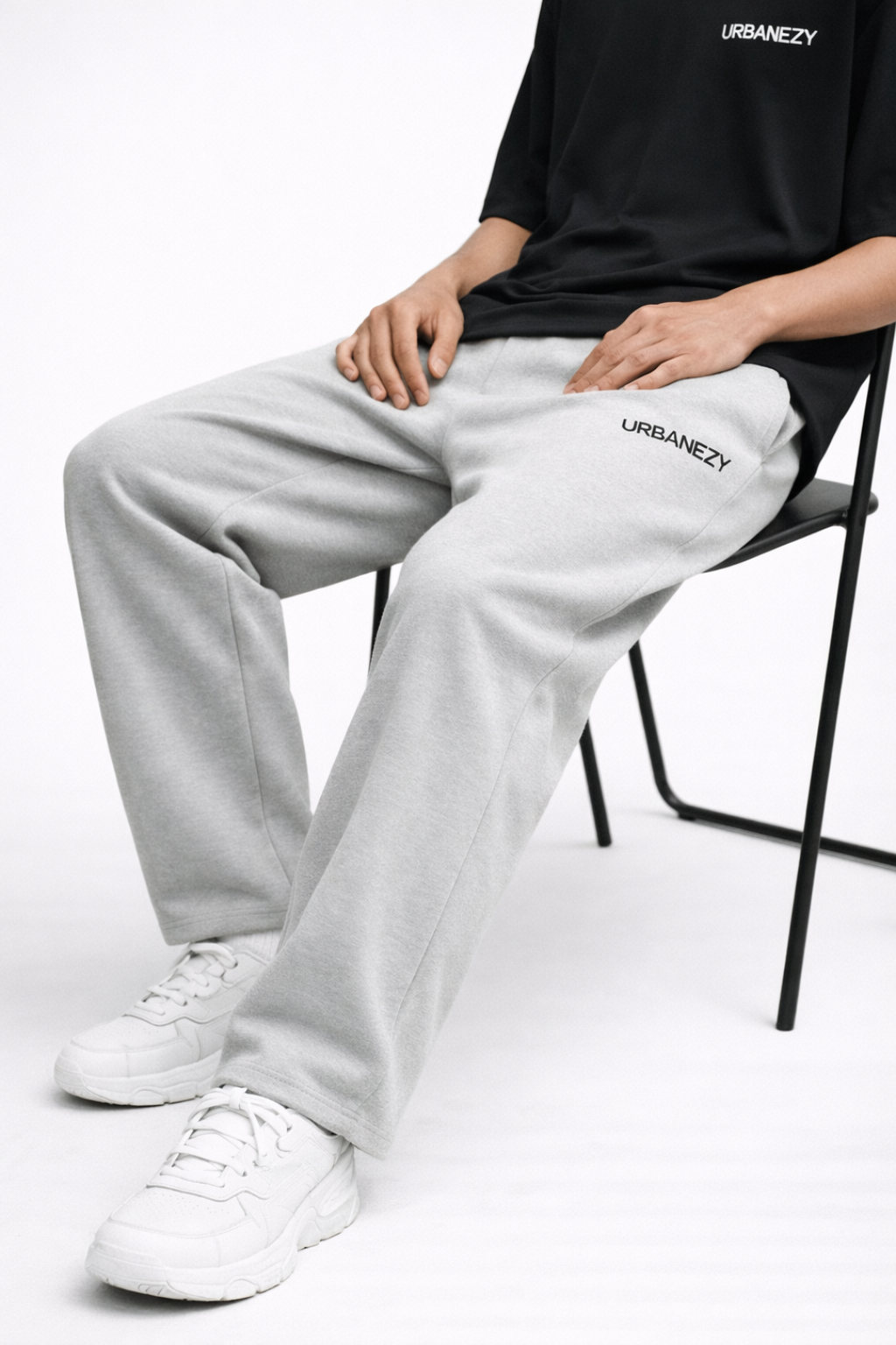 Grey Cotton Joggers for Men