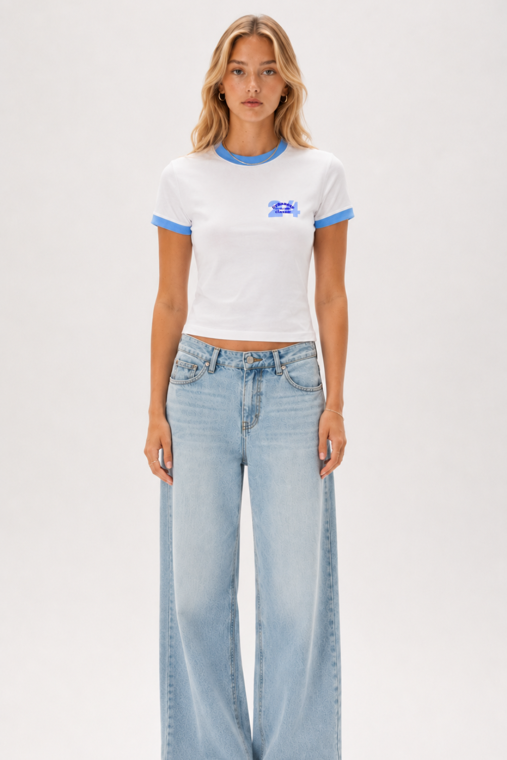Blue Signature Ringer T-shirt