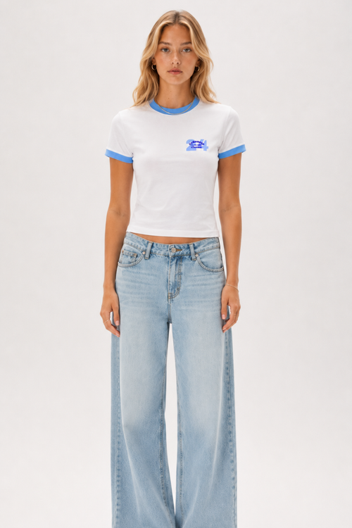Blue Signature Ringer T-shirt
