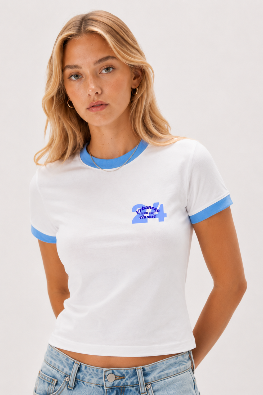 Blue Signature Ringer T-shirt