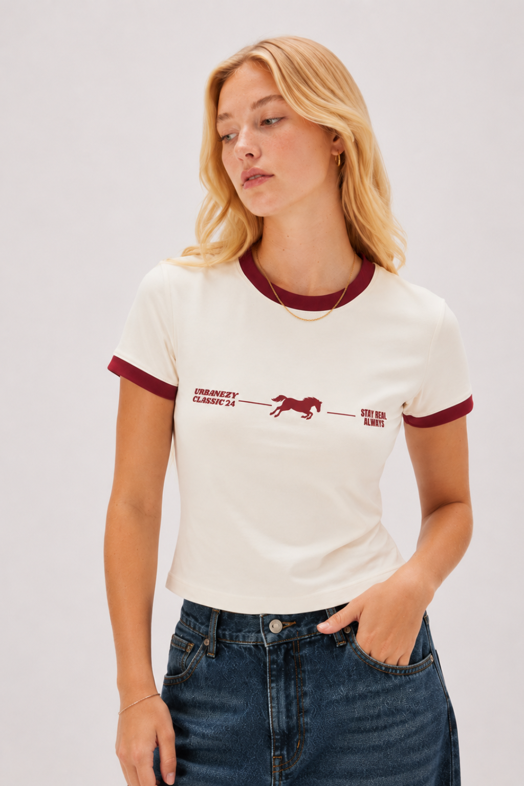 Maroon Signature Ringer T-shirt