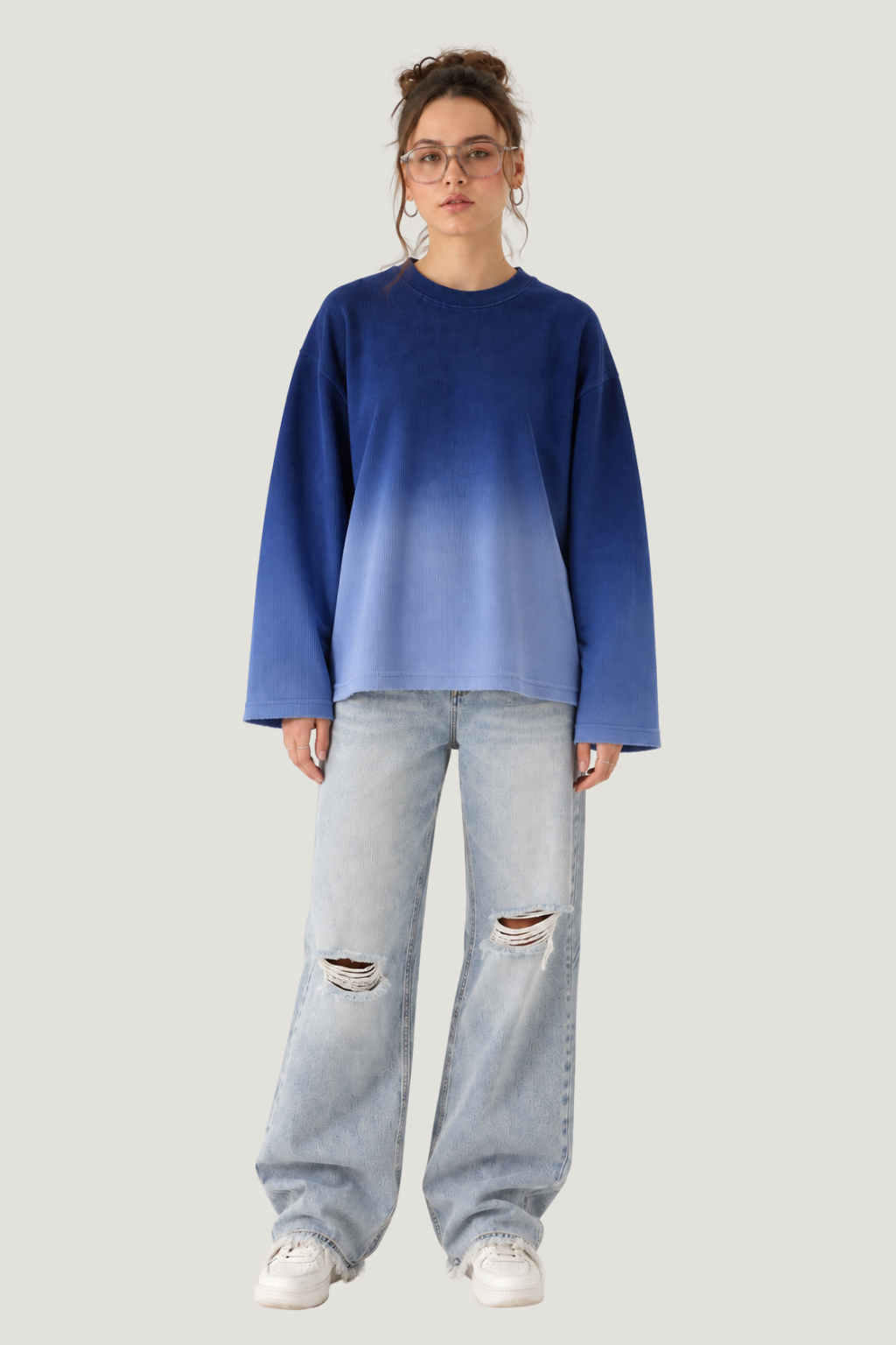 Blue Ombre Waffle T-shirt