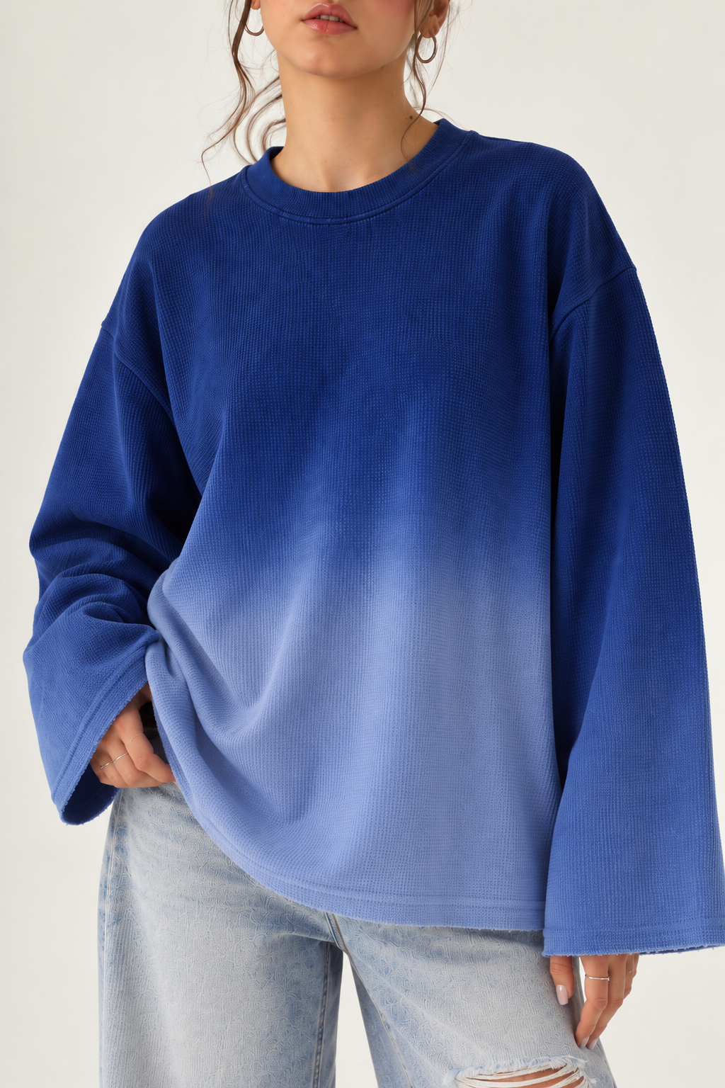 Blue Ombre Waffle T-shirt