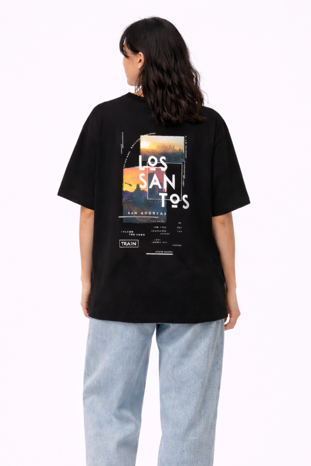 Los Santos Black Oversized T-Shirt- Women