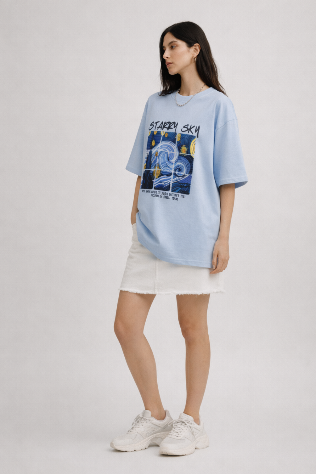 Women Starry Sky Oversize T-shirt - URBANEZY