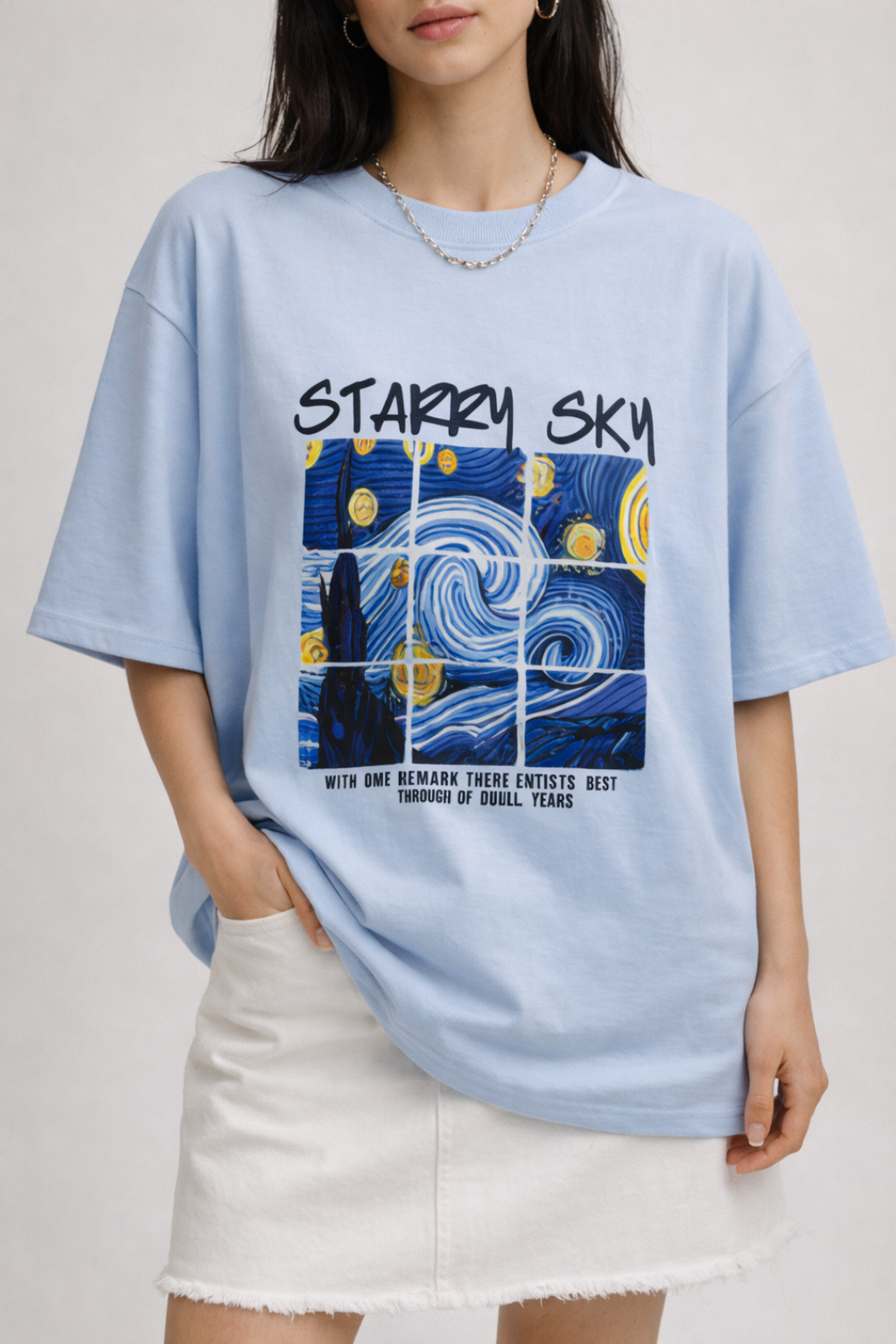 Women Starry Sky Oversize T-shirt - URBANEZY