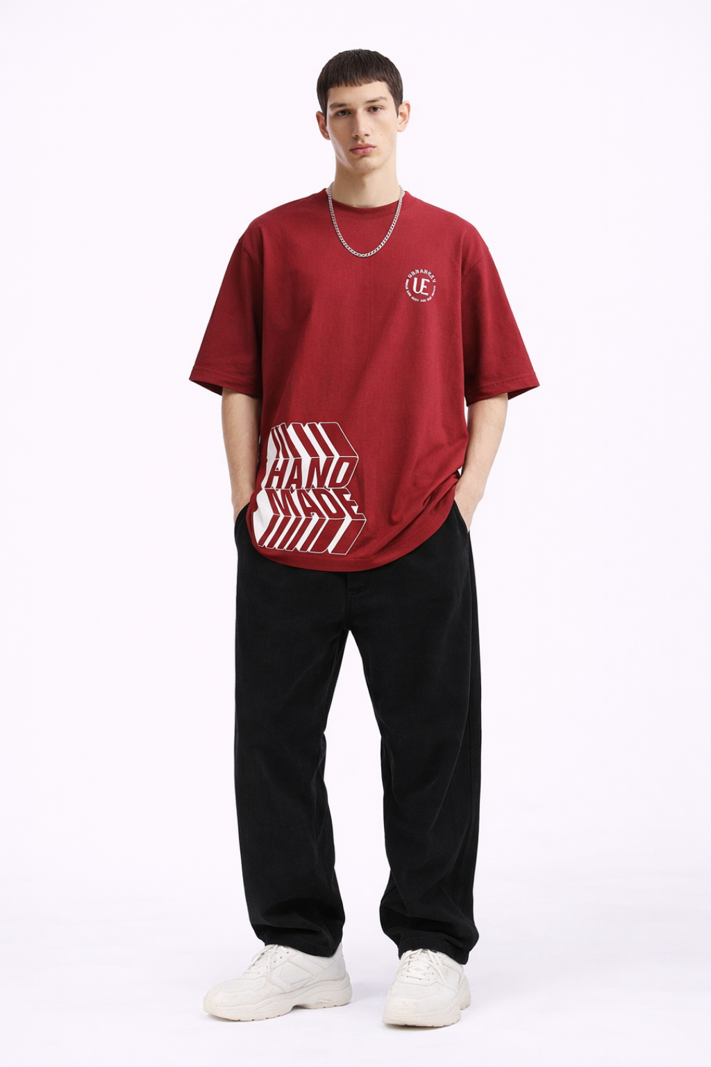 Red Hand Made Oversized T-shirt - Men