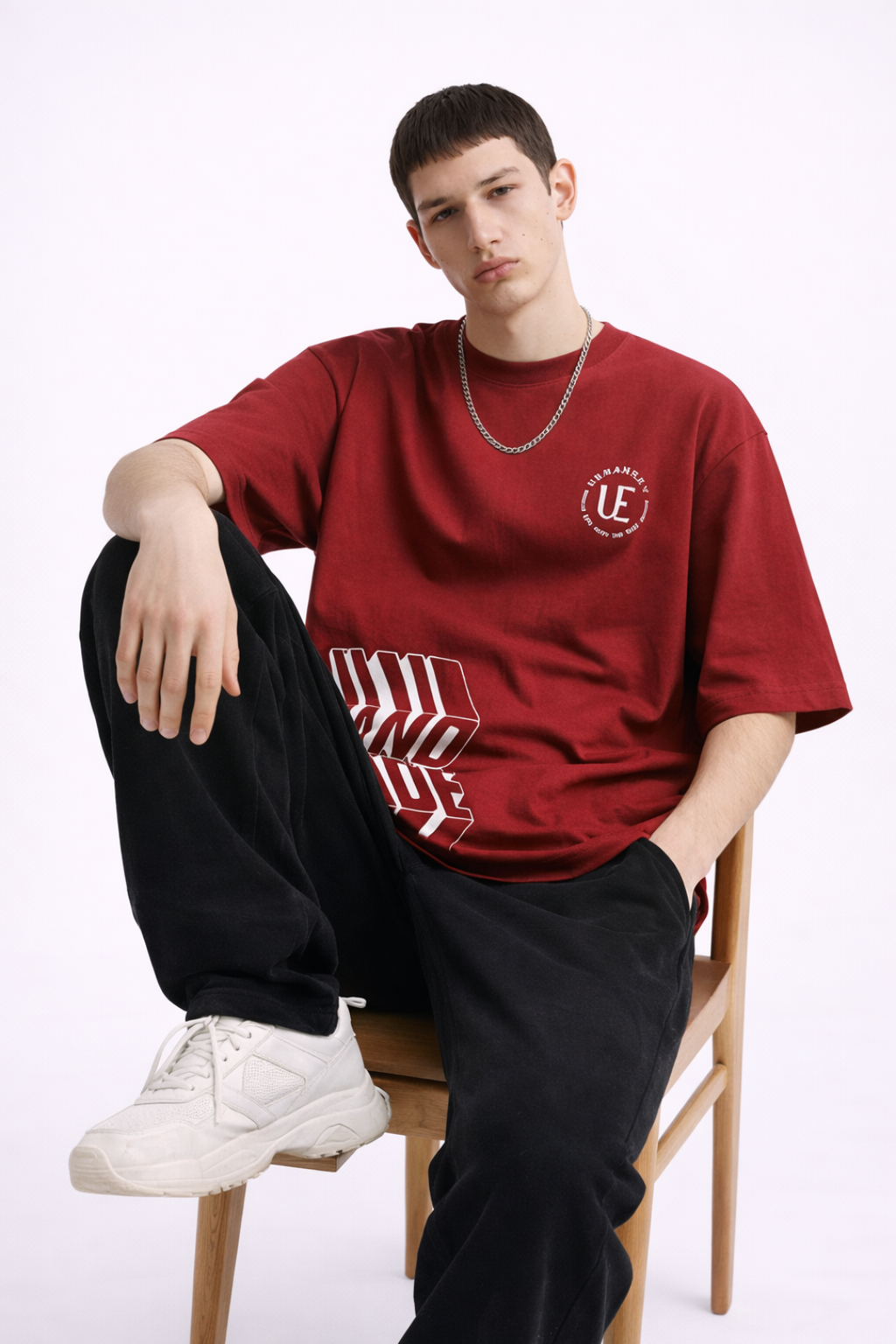 Red Hand Made Oversized T-shirt - Men