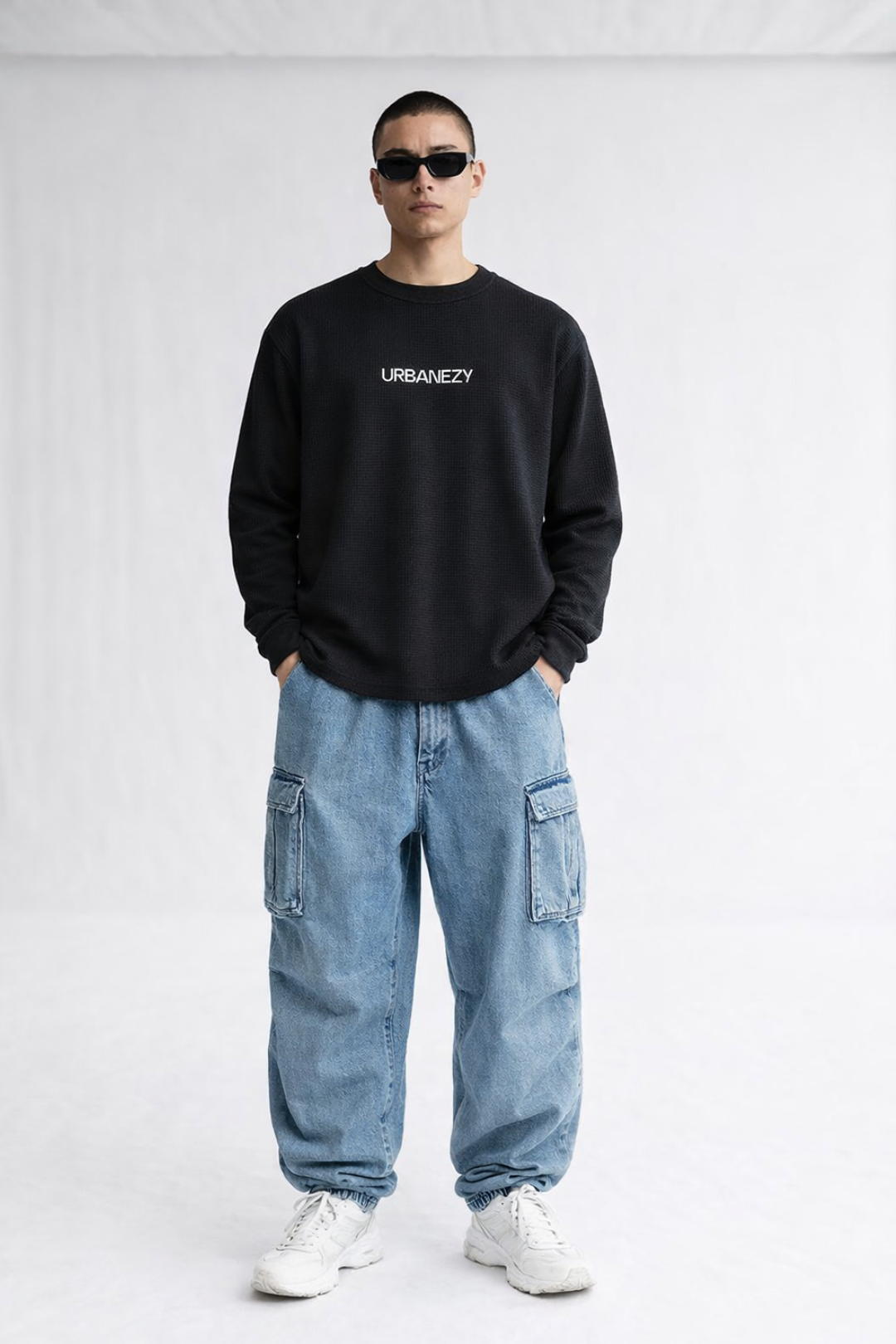 Textured waffle fabric t-shirt for everyday wear by Urbanezy India streetwear