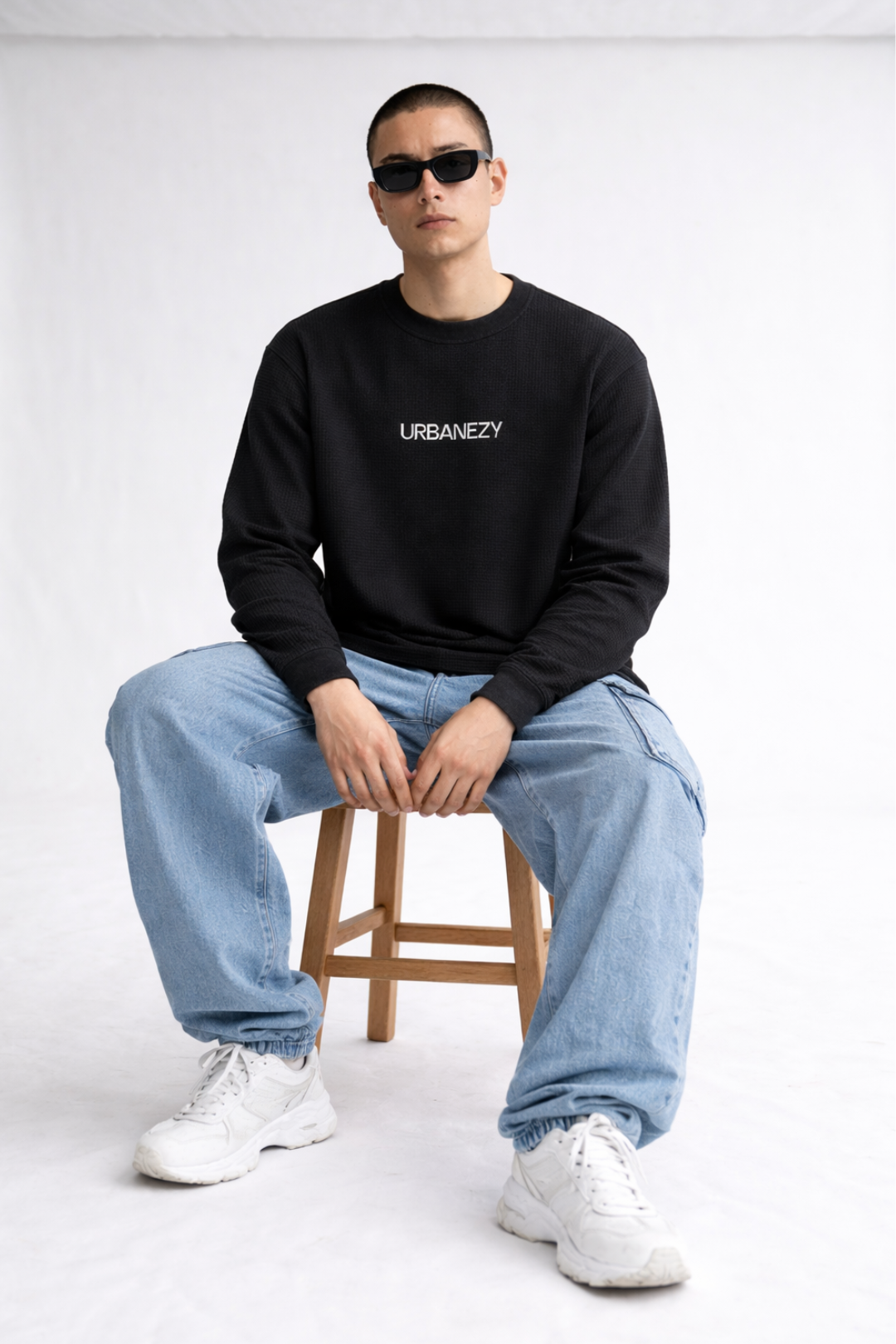 Oversized waffle knit t-shirt India designed for breathable comfort by Urbanezy India
