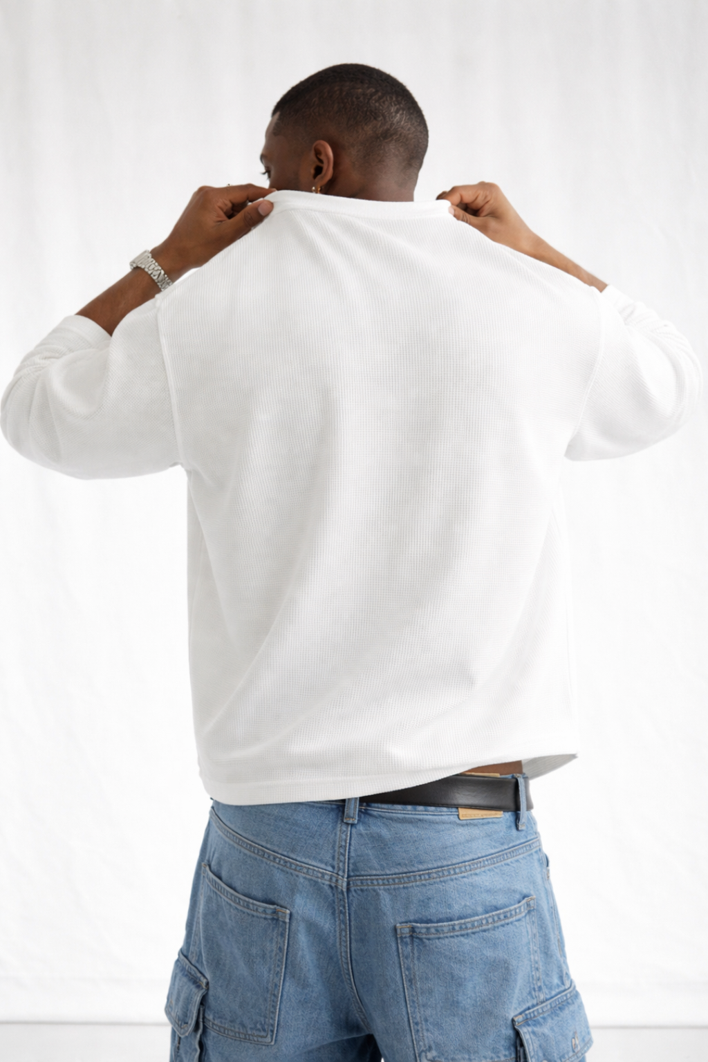 Textured waffle knit t-shirt India suitable for capsule wardrobes by Urbanezy India