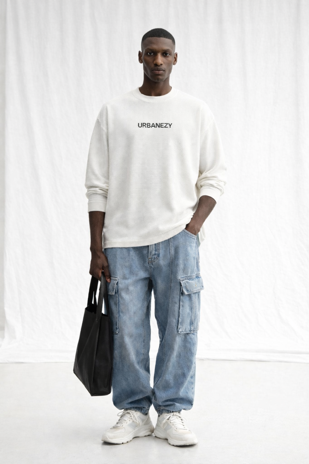 Everyday streetwear waffle knit t-shirt in solid colour by Urbanezy India