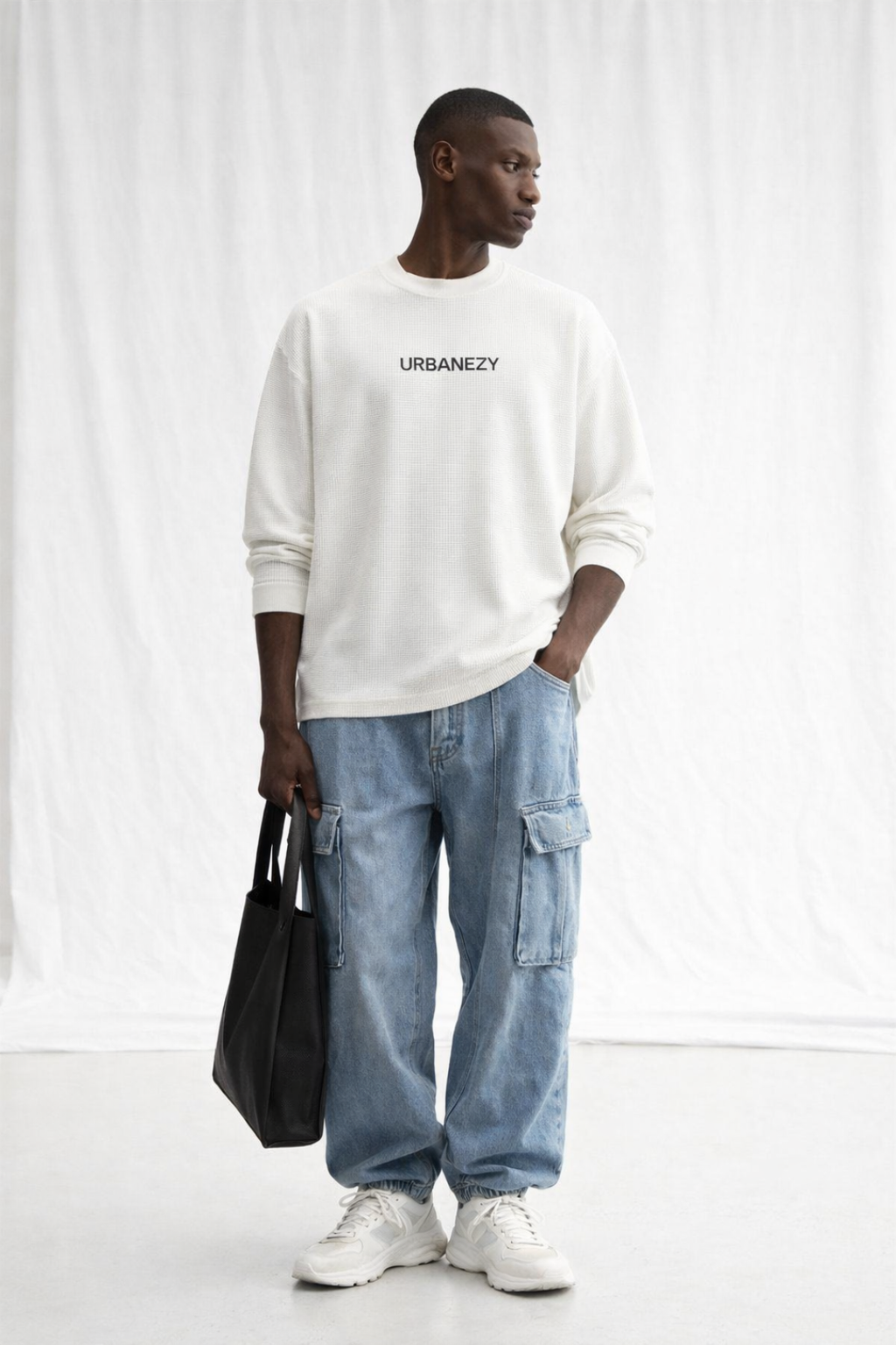 Unisex waffle knit t-shirt with clean aesthetic from Urbanezy India clothing