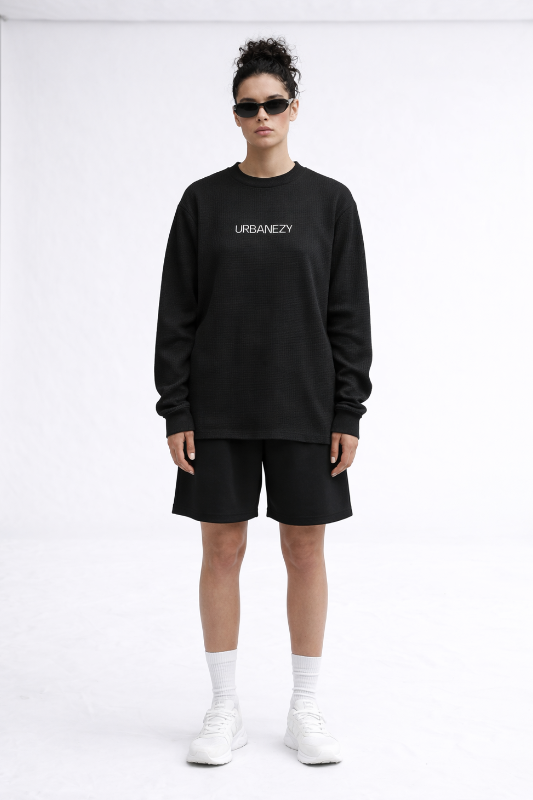 Unisex textured waffle knit t-shirt styled for everyday outfits by Urbanezy India