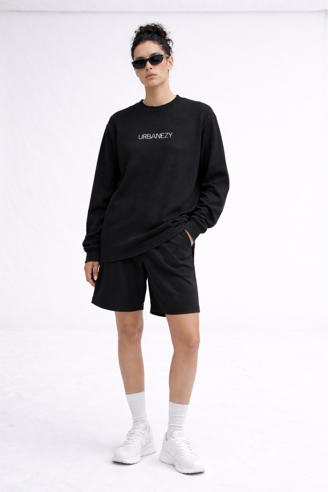 Premium cotton waffle knit t-shirt with clean design by Urbanezy India