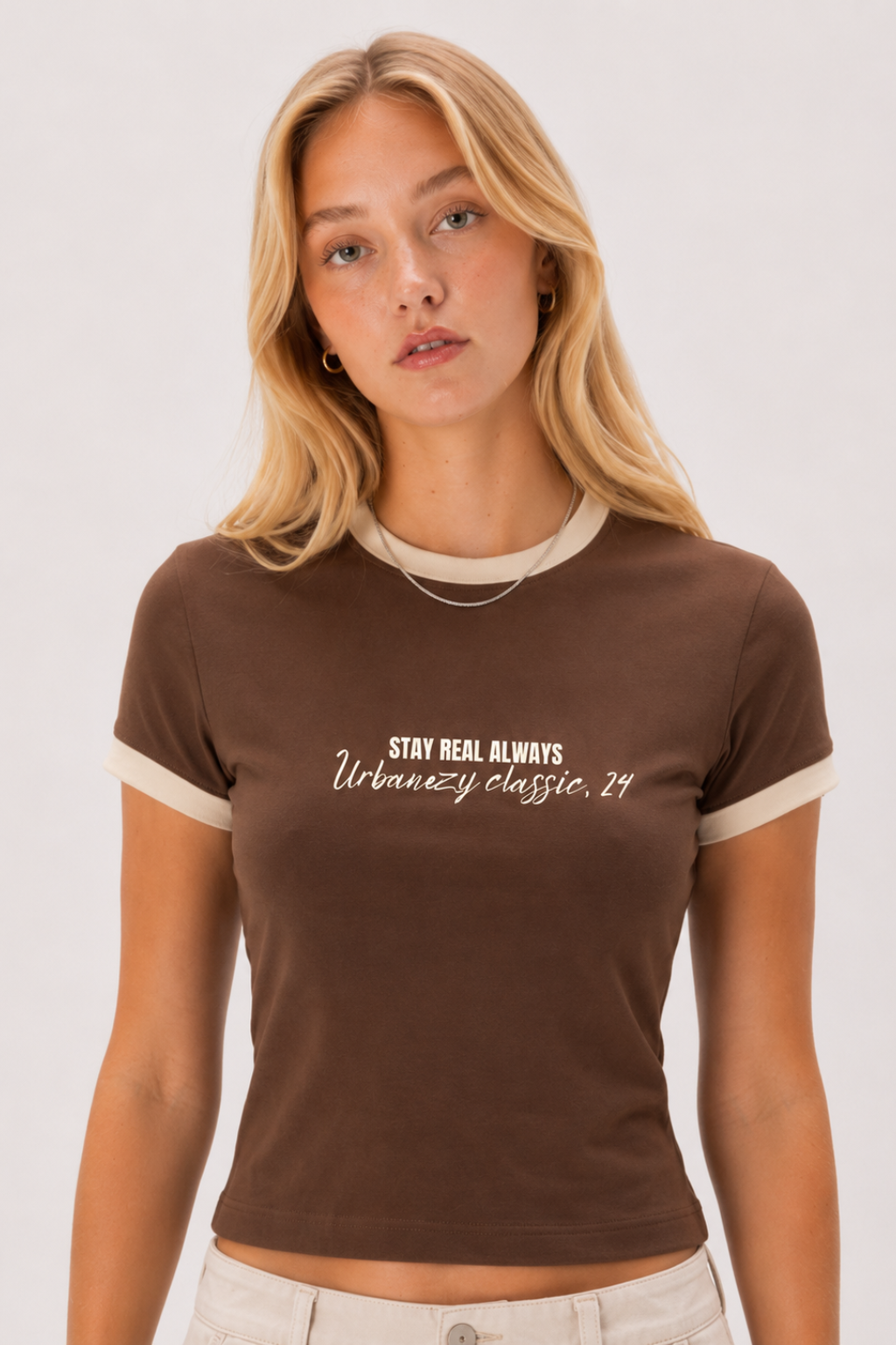 Brown Signature Ringer T-shirt