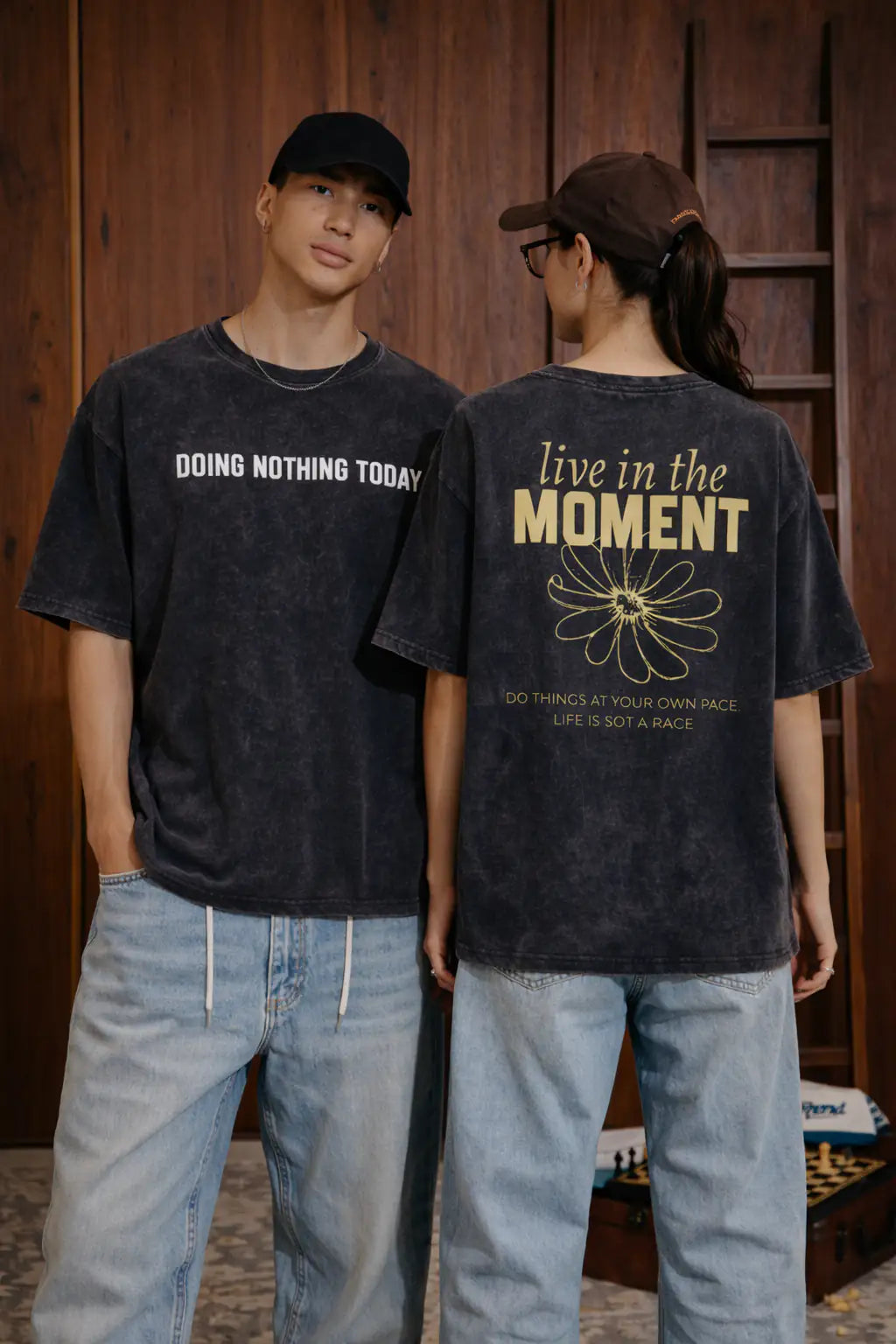 Black Live in the Moment Oversize t-shirt for Men