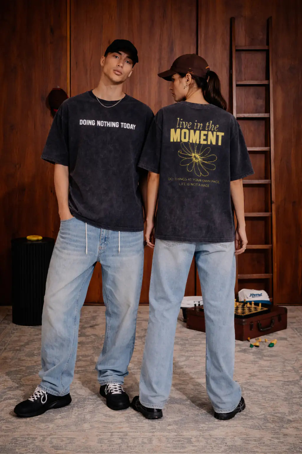 Black Live in Moment Oversize t-shirt for Women