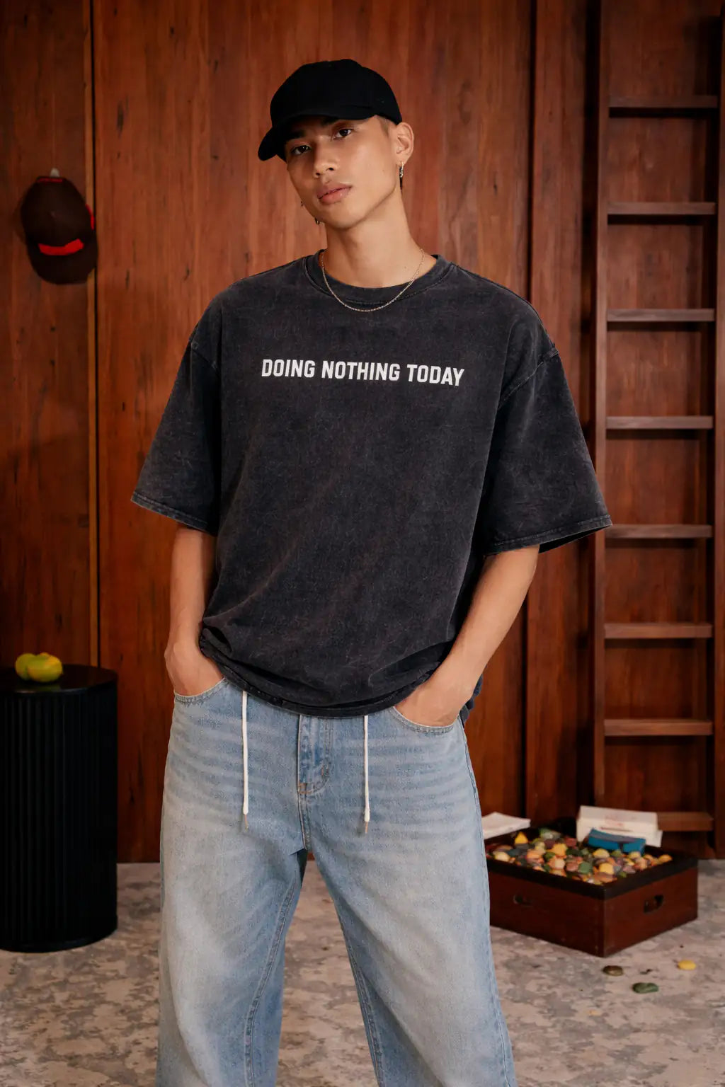 Black Live in the Moment Oversize t-shirt for Men