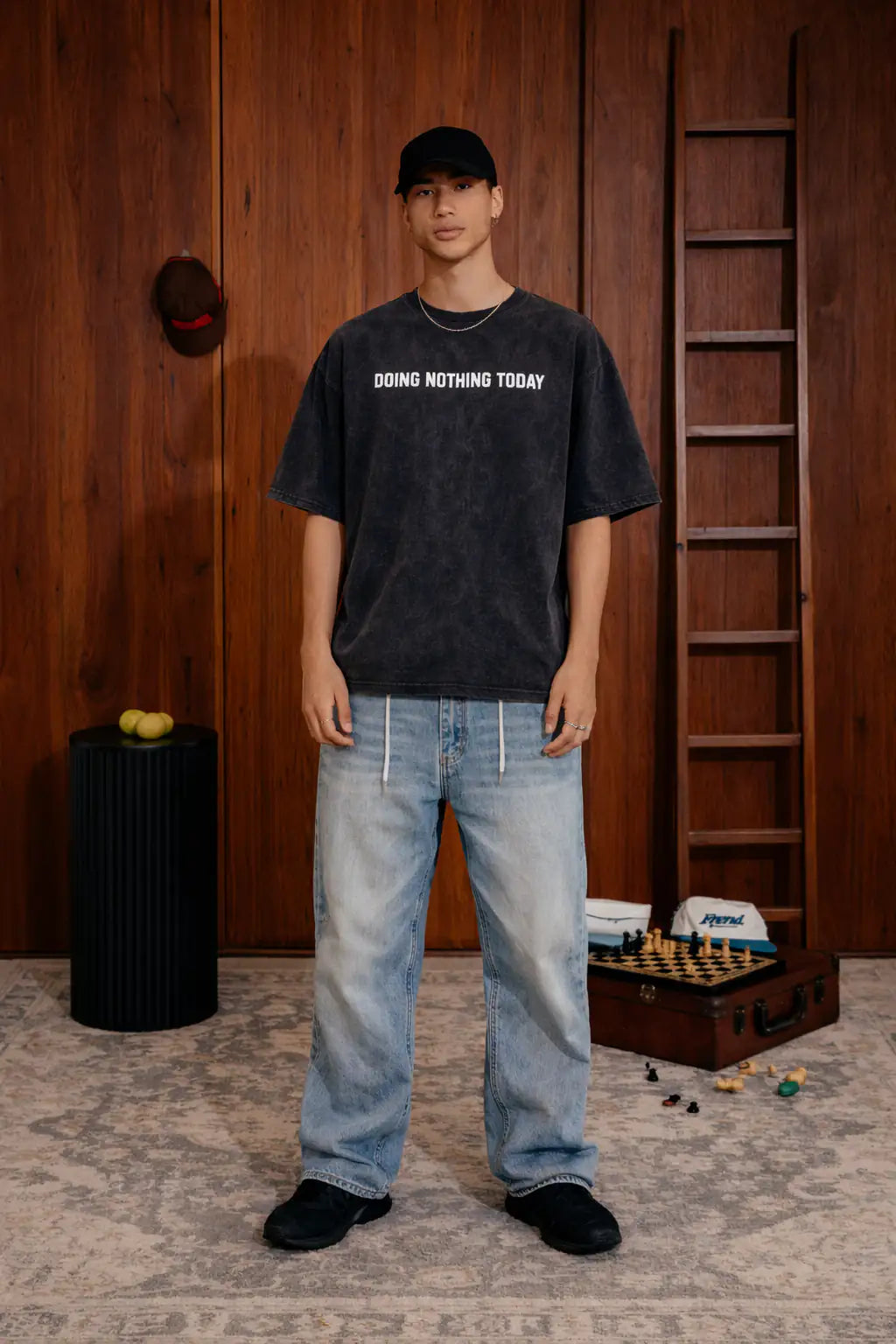 Black Live in the Moment Oversize t-shirt for Men