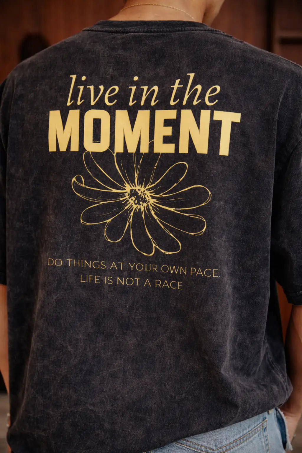 Black Live in the Moment Oversize t-shirt for Men