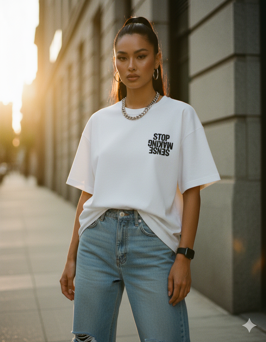 Stop Making Sense Oversized T-Shirt – Unisex Fit in Cotton