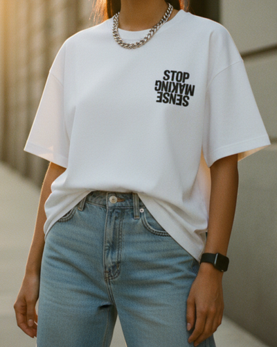 Stop Making Sense Oversized T-Shirt – Unisex Fit in Cotton