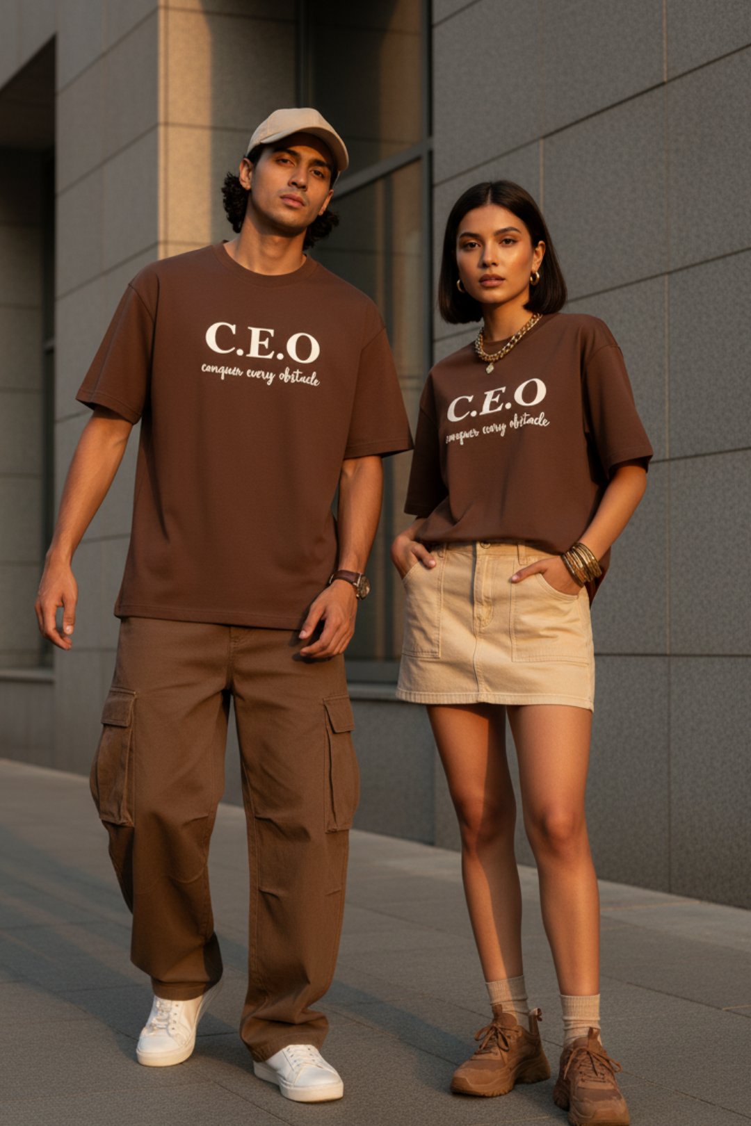 CEO Brown Oversized T-Shirt – Premium Cotton Unisex Fit