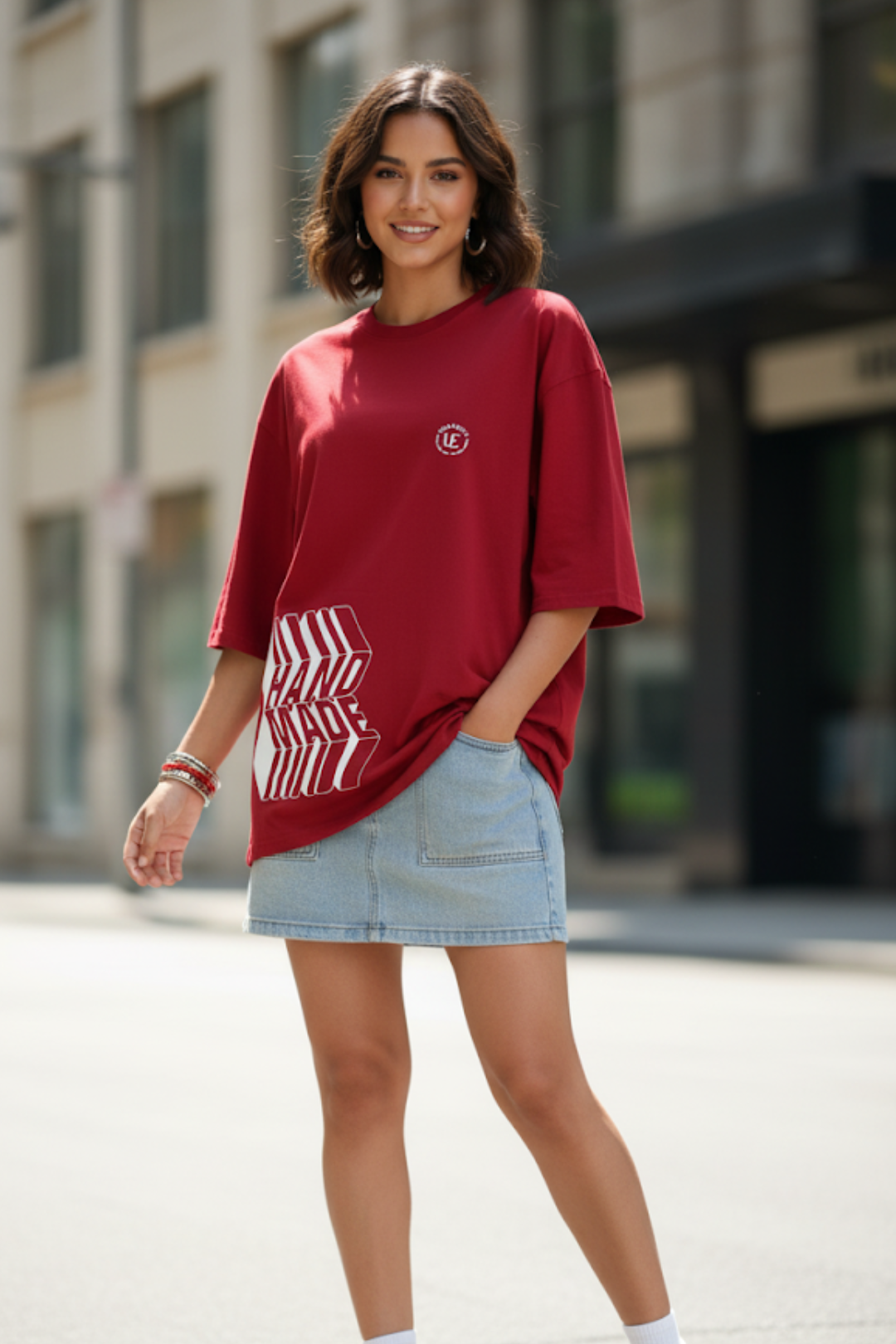 Women Beach vibes oversize t-shirt- Premium Cotton