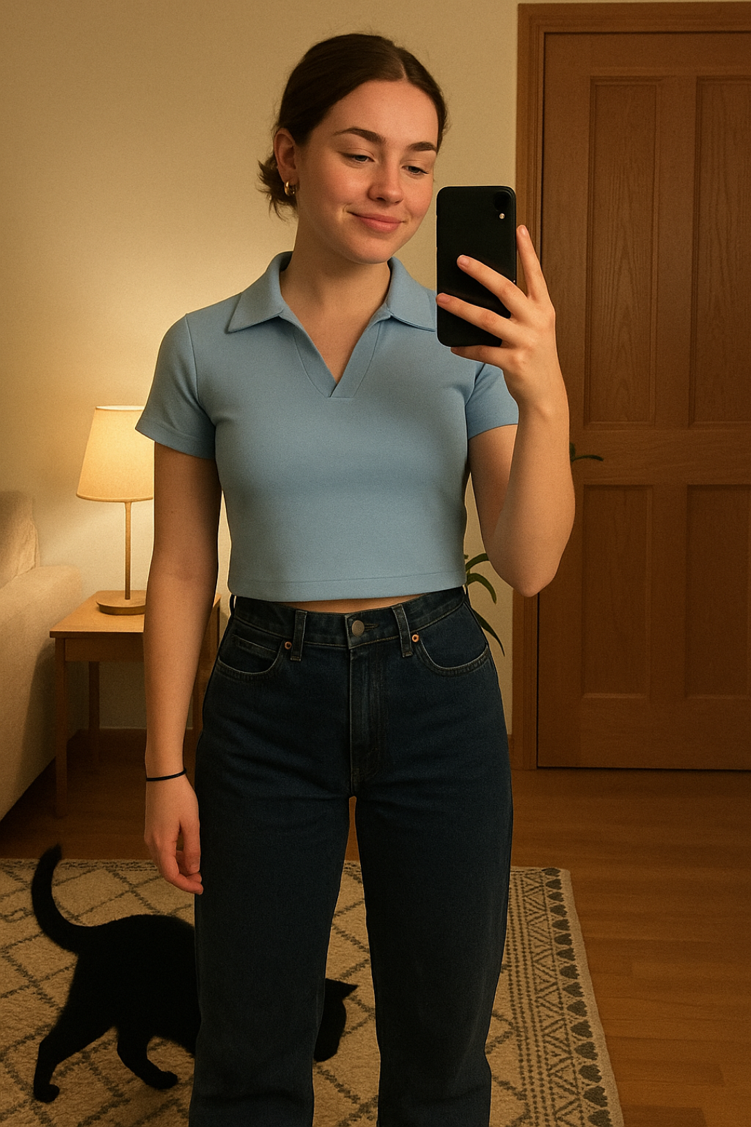 Skyla Blue Polo T-shirt