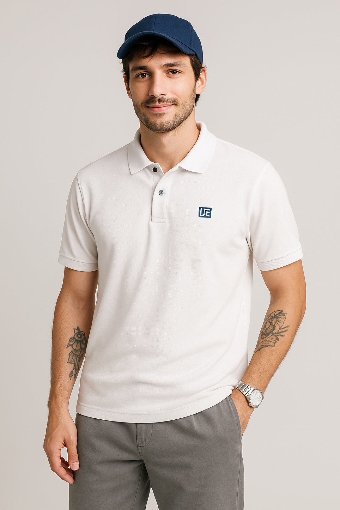 White- Polo neck t-shirt