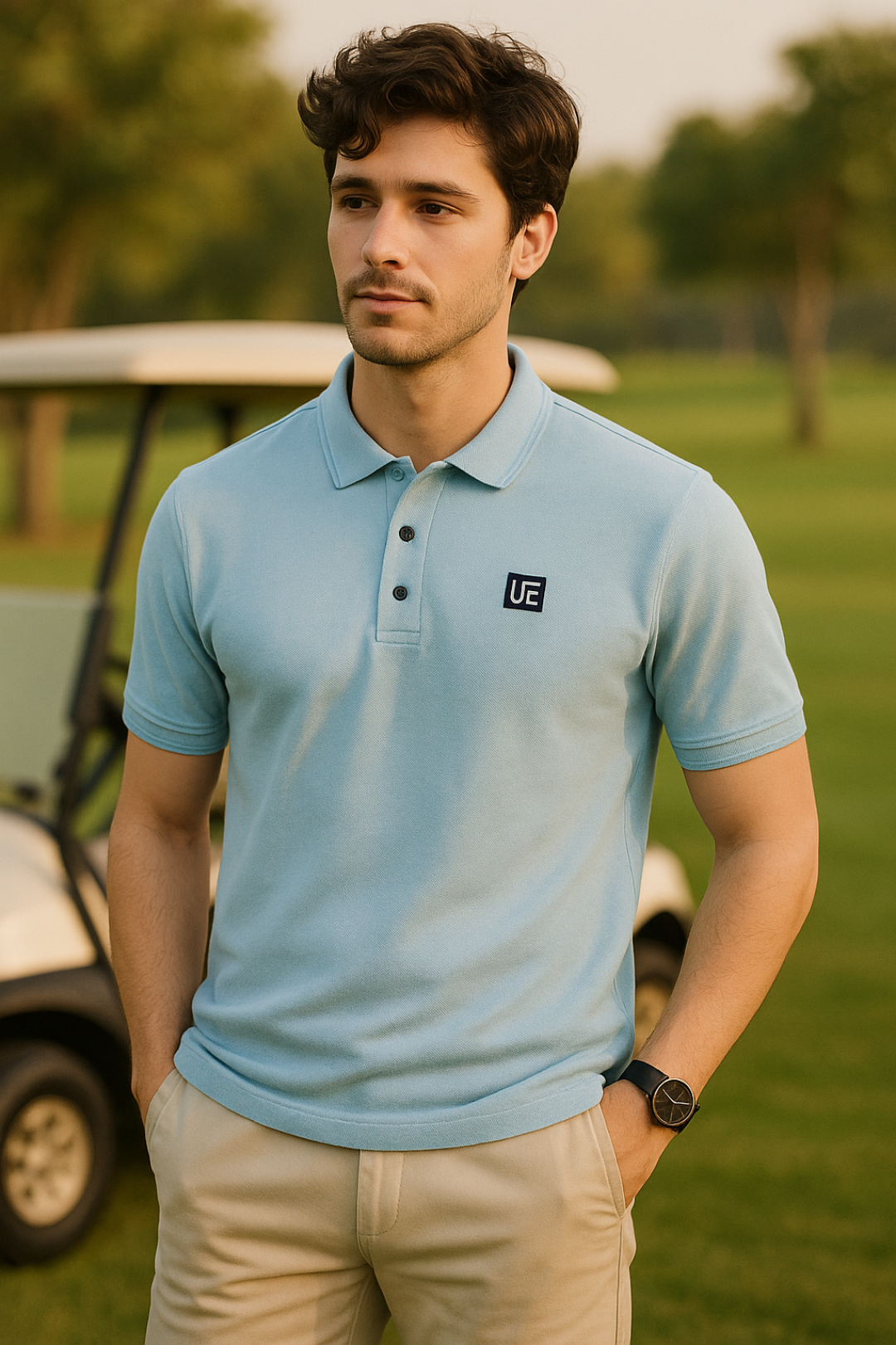 Blue Milanch Polo neck t-shirt