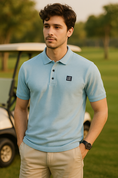 Blue Milanch Polo neck t-shirt