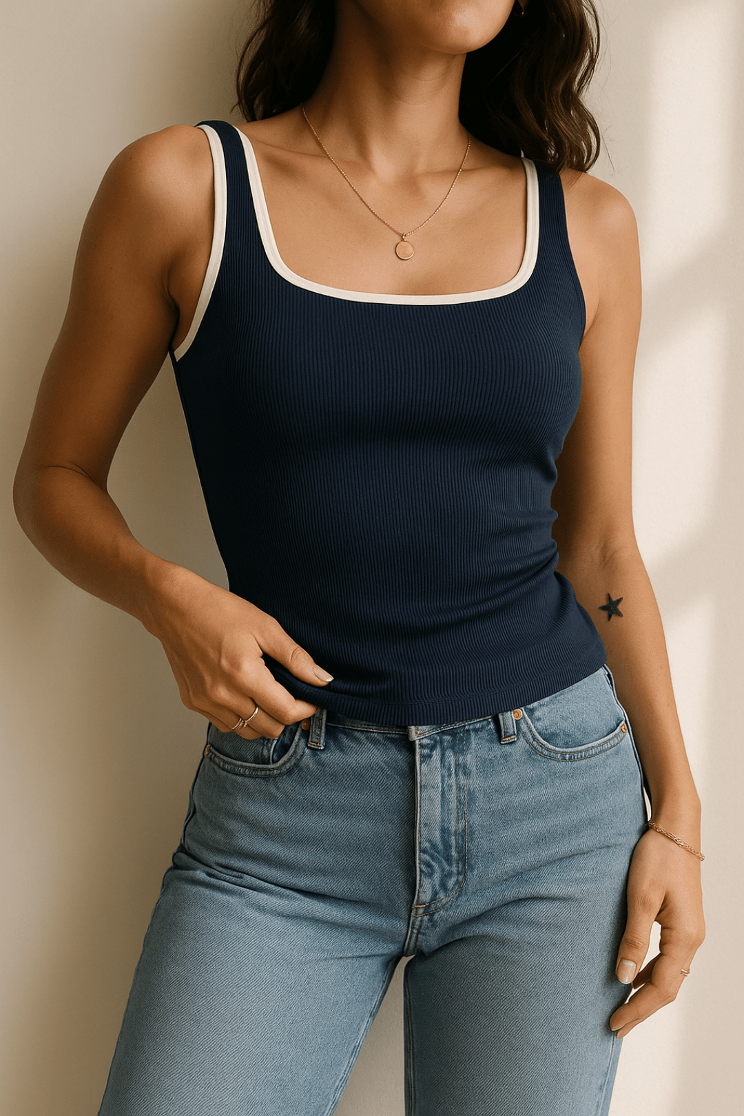 Urbanezy ribbed top women India – fashion tank for summer