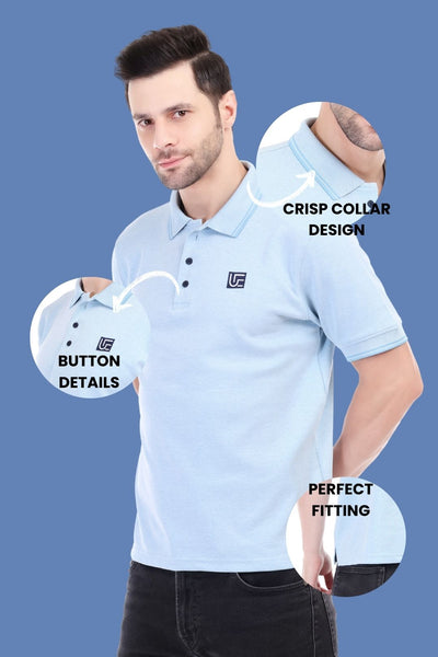 Blue Milanch Polo neck t-shirt