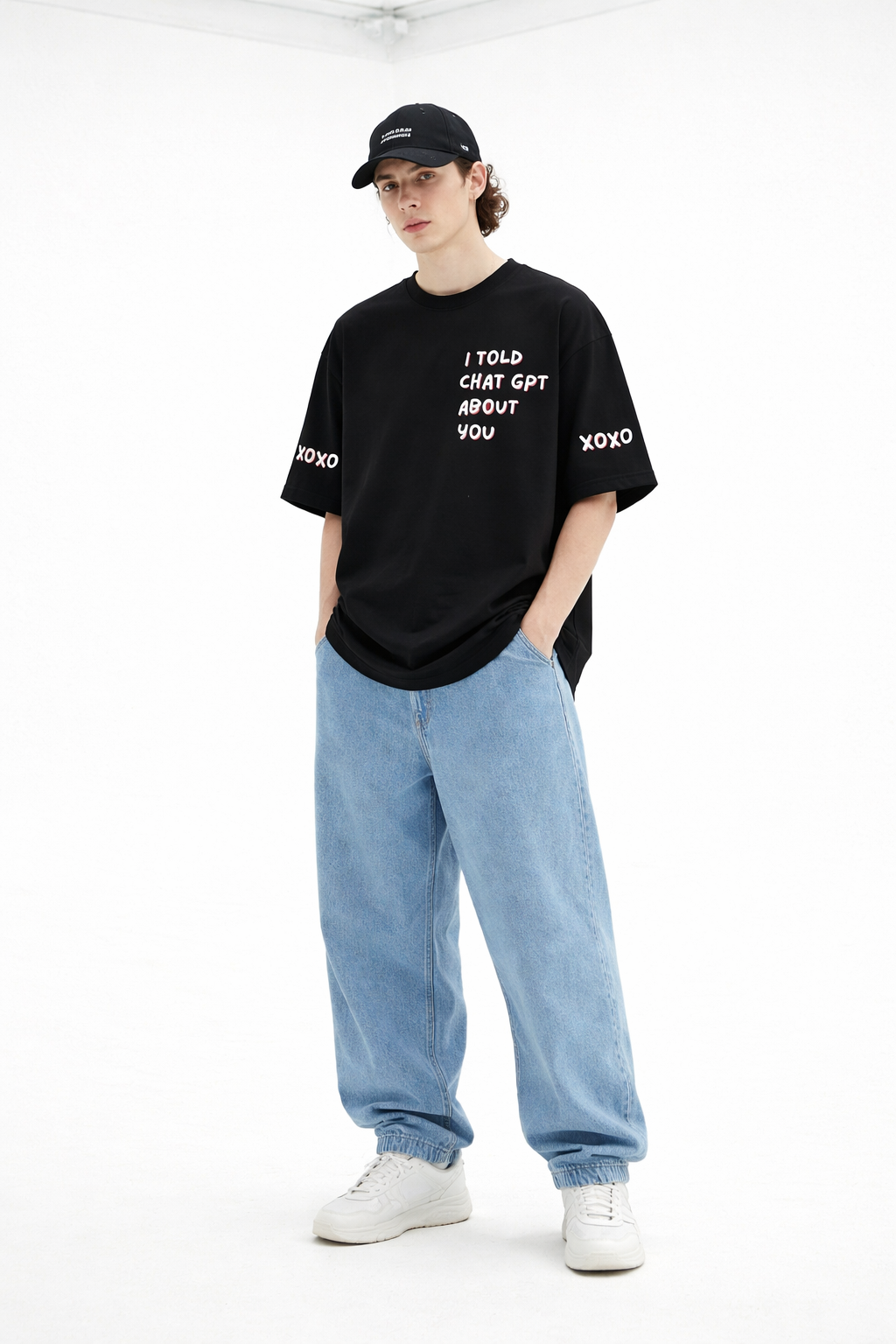 black Told Chatgpt Oversize t-shirt for Men
