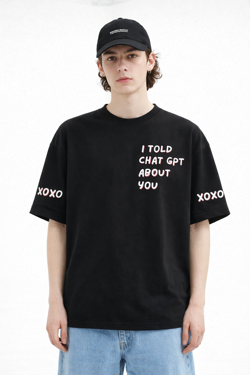black Told Chatgpt Oversize t-shirt for Men