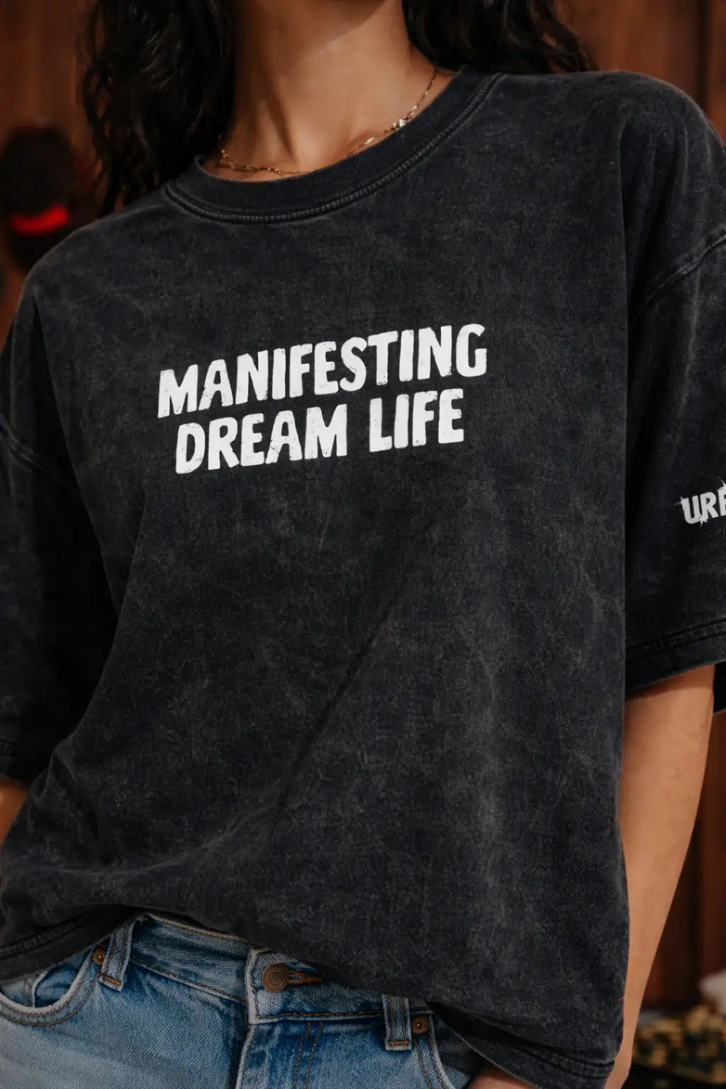 Black Manifesting Dream Oversize t-shir for Women
