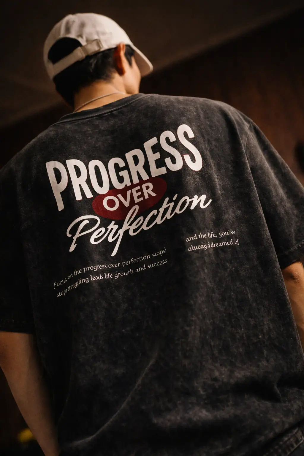 Black Progress Daily Oversize T-shirt for Men