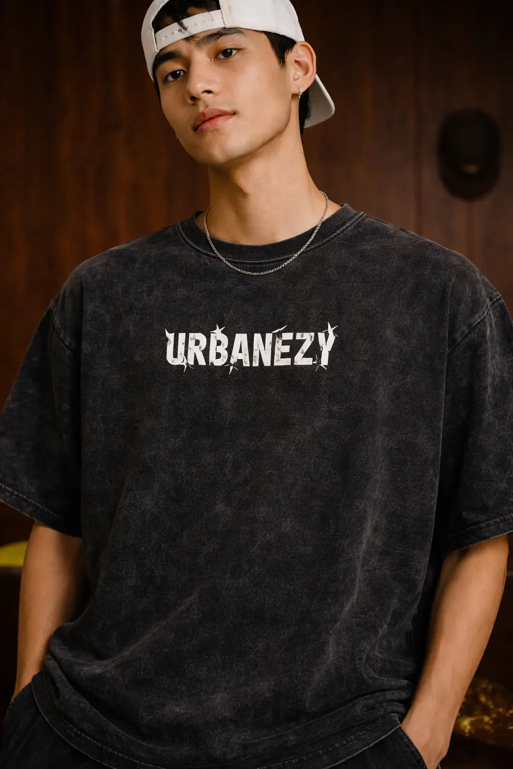 Black Progress Daily Oversize T-shirt for Men